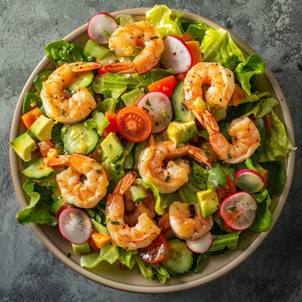 Salade estivale de crevettes